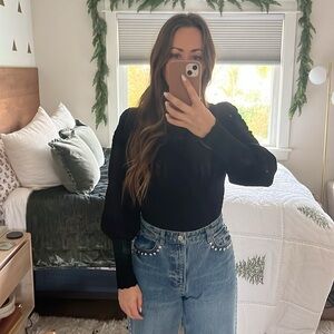 Sezane Pull Roma Sweater Black